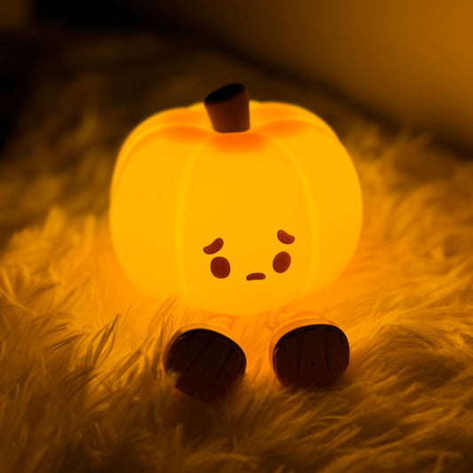 Soft Silicone Pumpkin Night Light – Cute Rechargeable Lamp for Kids’ Rooms & Gifts